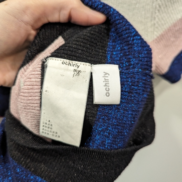 Ochirly Metallic Striped Knit Polo Top - Picture 5 of 6